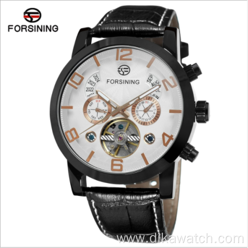 FORSINING A165 belt tourbillon men's watch waterproof business luxury automatic mechanical watch